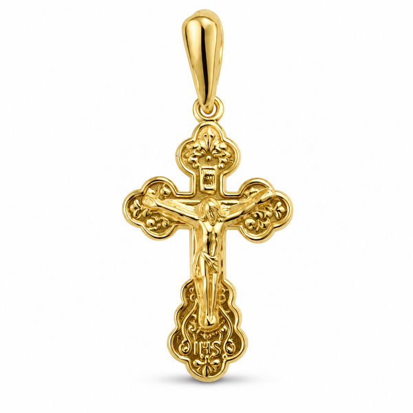 Orthodox Cross Pendant 18K Gold Plated Silver – TerraSantaStore