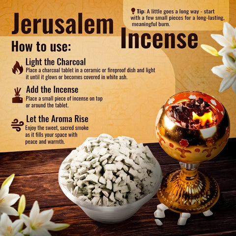 Greek church incense from Jerusalem — acacia scented resin granules