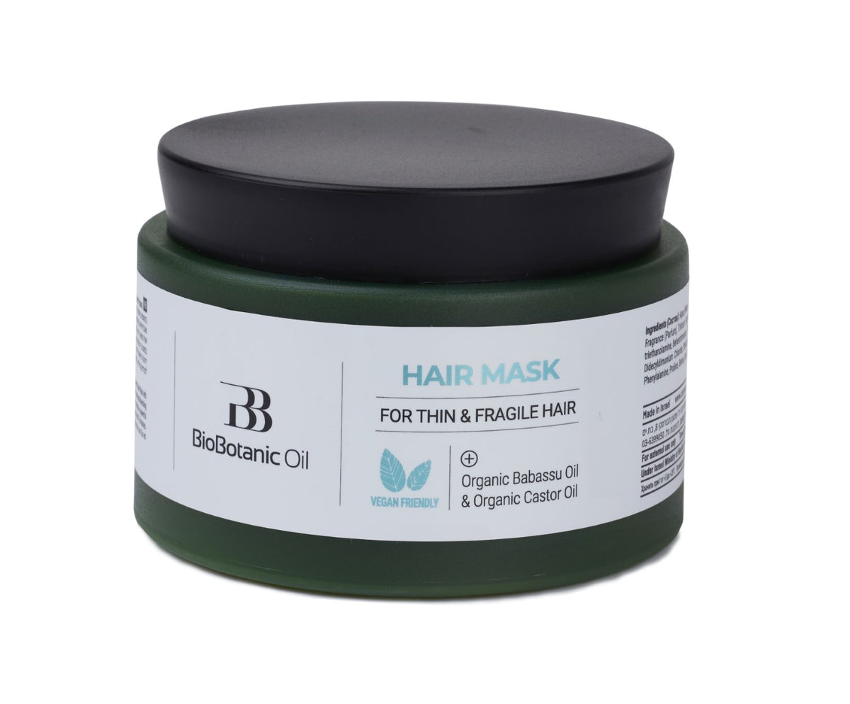 Hair mask for thin and fragile hair, strengthening deep conditioner for fine thinning hair that reduces breakage, nourishes damaged ends, and adds volume and shine