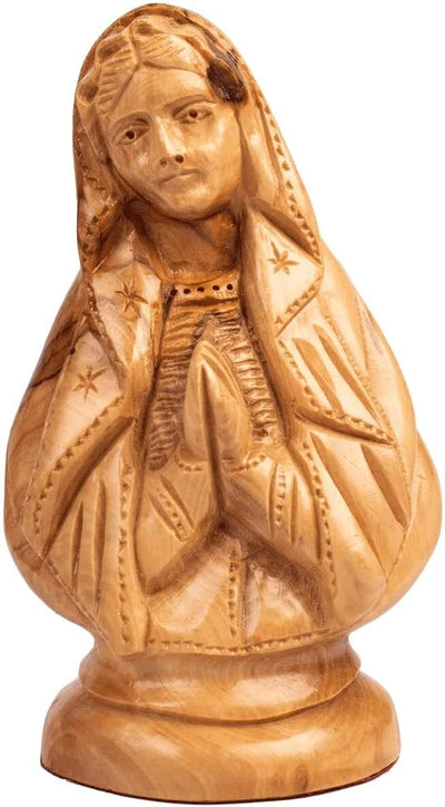 Olive wood statue of Virgin Mary Christian symbol