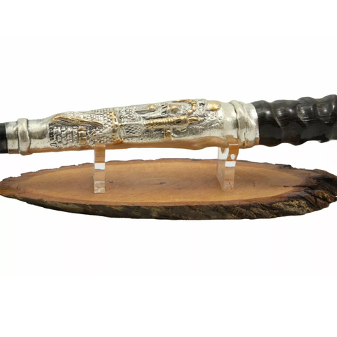 Silver plated shofar Jewish ceremonial horn