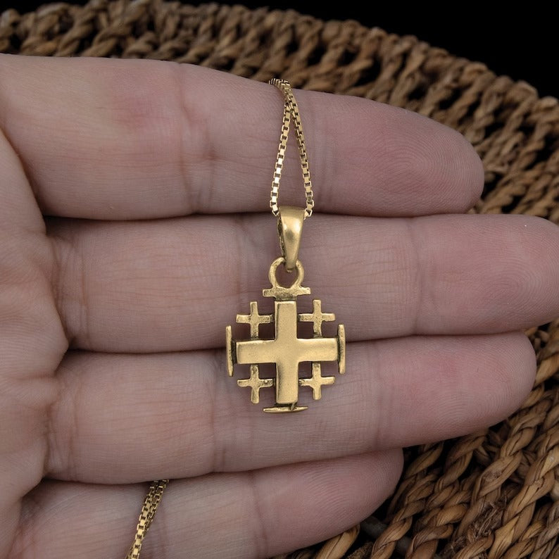Holy Land Christian cross necklace — prayer accessory
