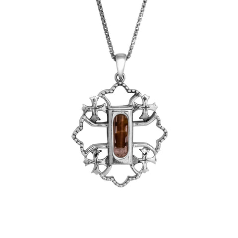Holy Land silver Jerusalem Cross charm with legacy design
