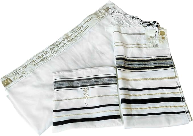 Holy Land Judaica black tallit with matching bag