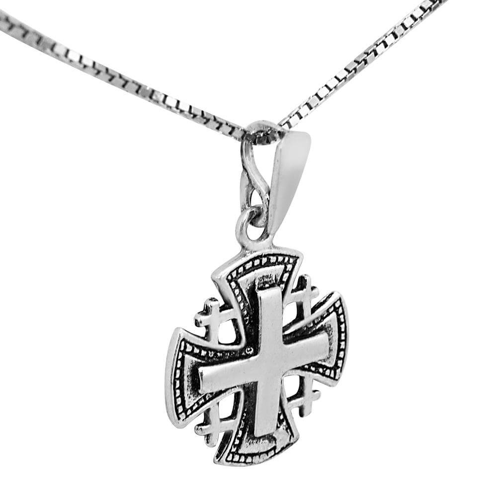 Christian Jerusalem Cross silver pendant, Holy Land craftsmanship