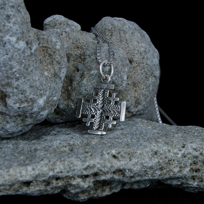 Silver Holy Land cross necklace elegant women’s jewelry
