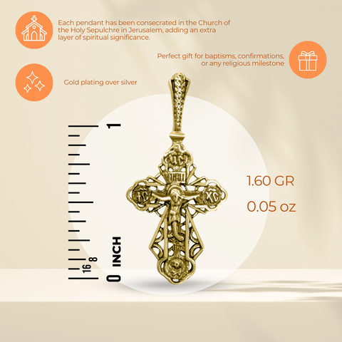 Holy Sepulchre inspired crucifix pendant — daily prayer
