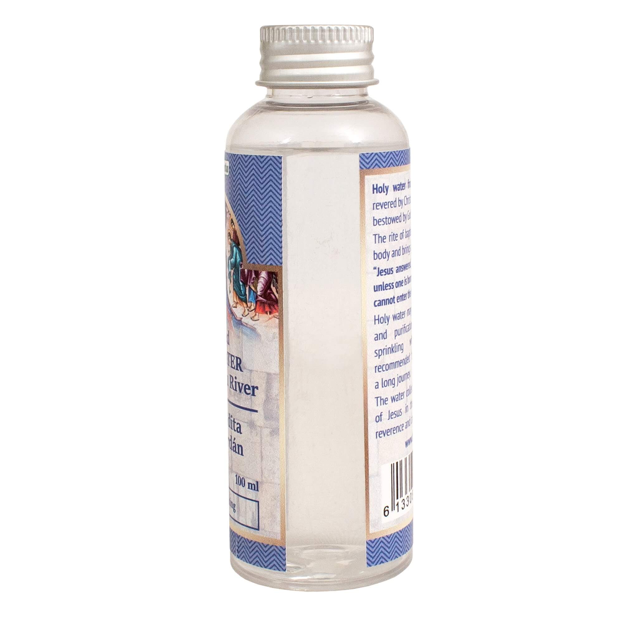Jordan River water — angled bottle view