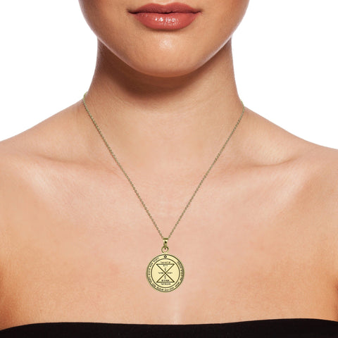 King Solomon Pendant 925 Sterling Silver – Third Pentacle of Venus Seal Necklace, Medallion with Hamsa Hands