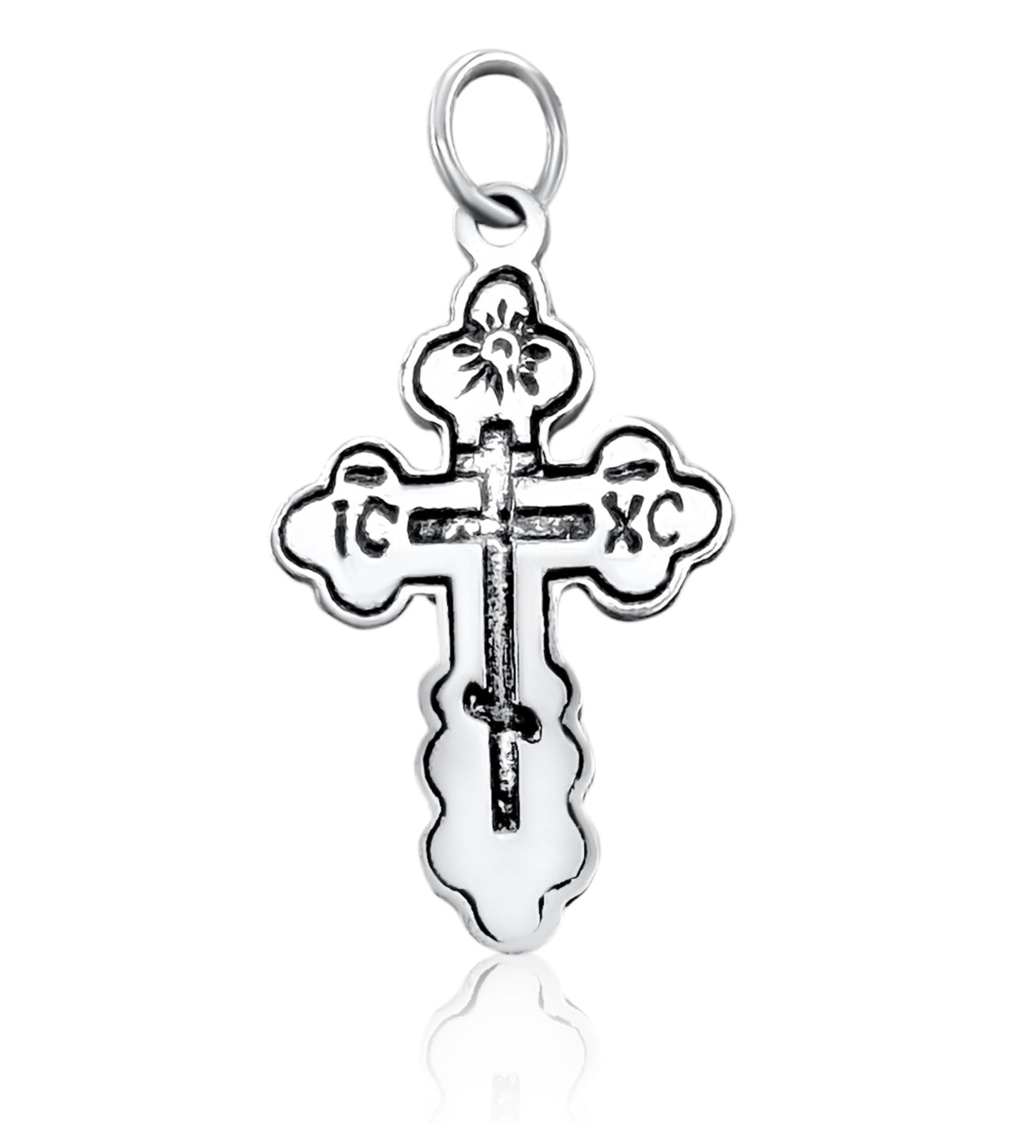 INRI crucifix necklace 925 sterling, Holy Land Christian jewelry
