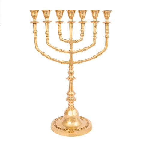 jerusalem vintage brass menorah spiritual judaica gift
