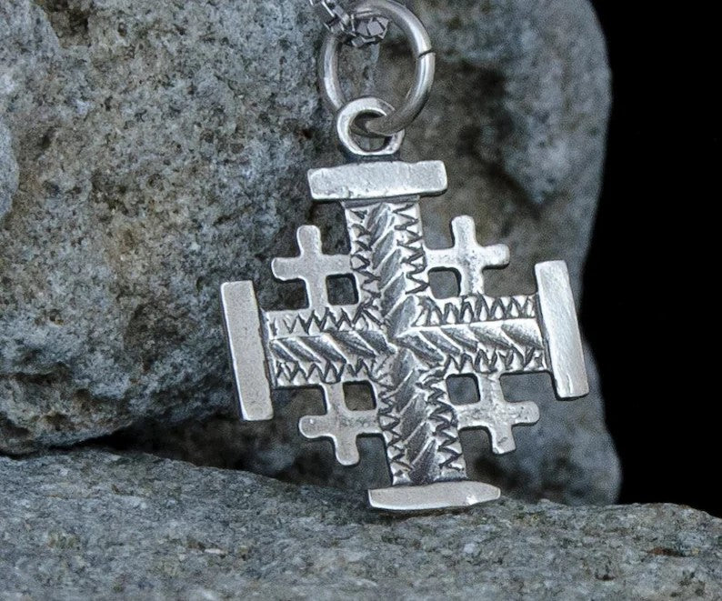 Jerusalem Cross pendant silver jewelry classic design
