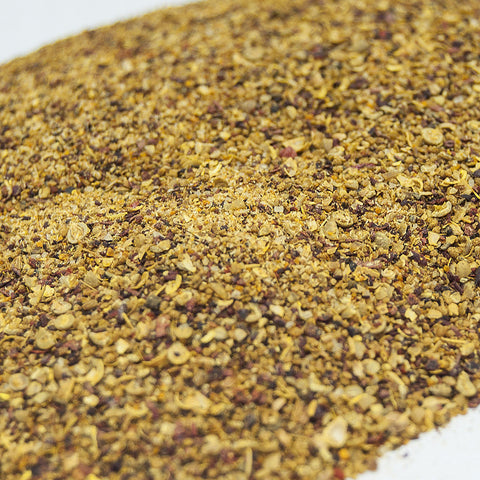 Premium Israeli seasoning for grilling on a platter

