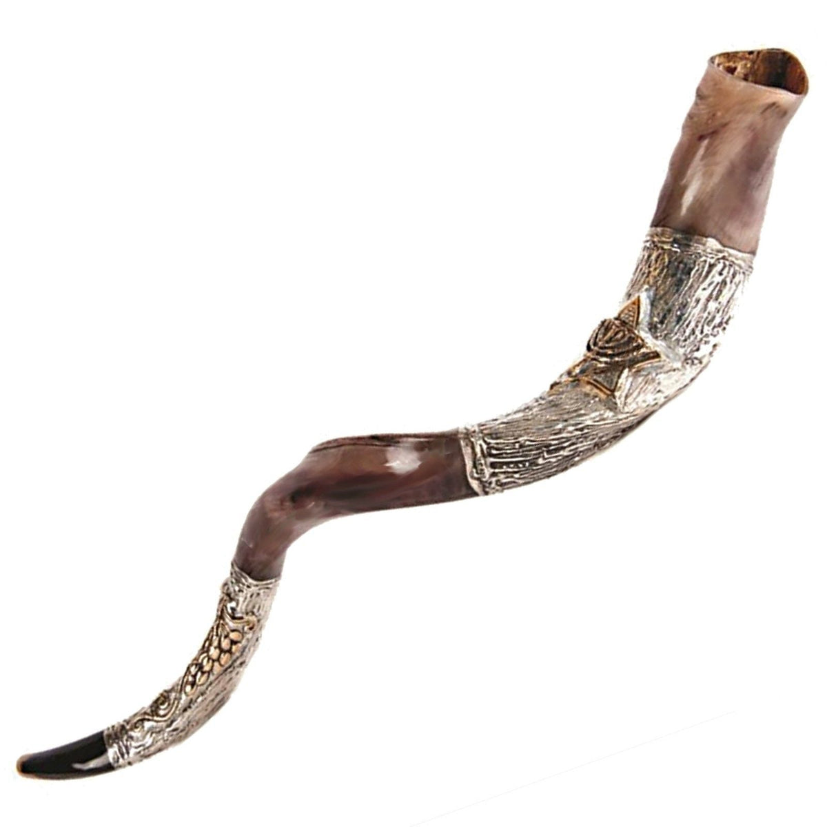 authentic silver plated shofar sale — Jerusalem style kudu
