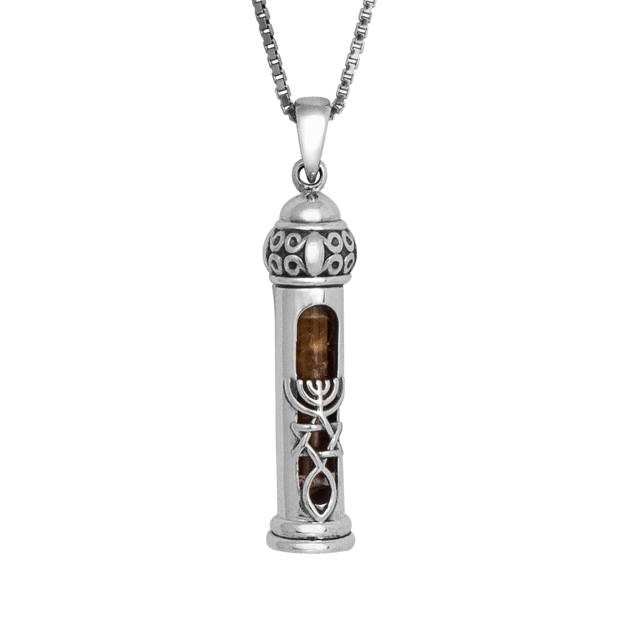 Jerusalem silver necklace with grafted symbol, dainty design