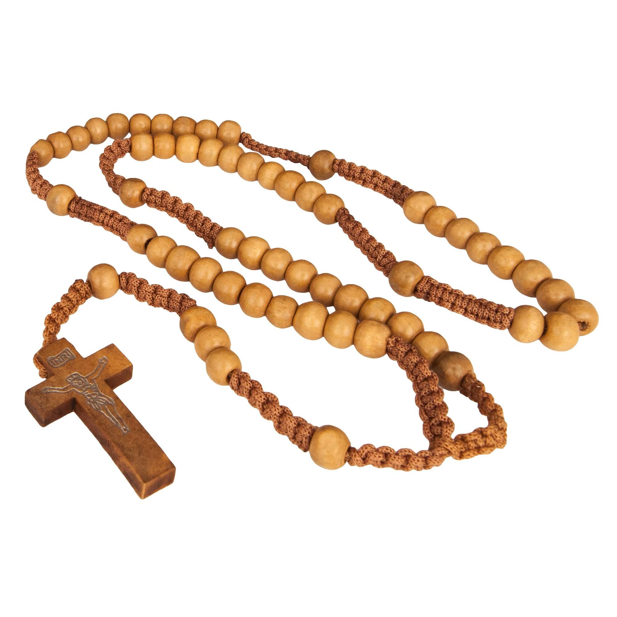 Jerusalem olive wood rosary for Catholic devotion