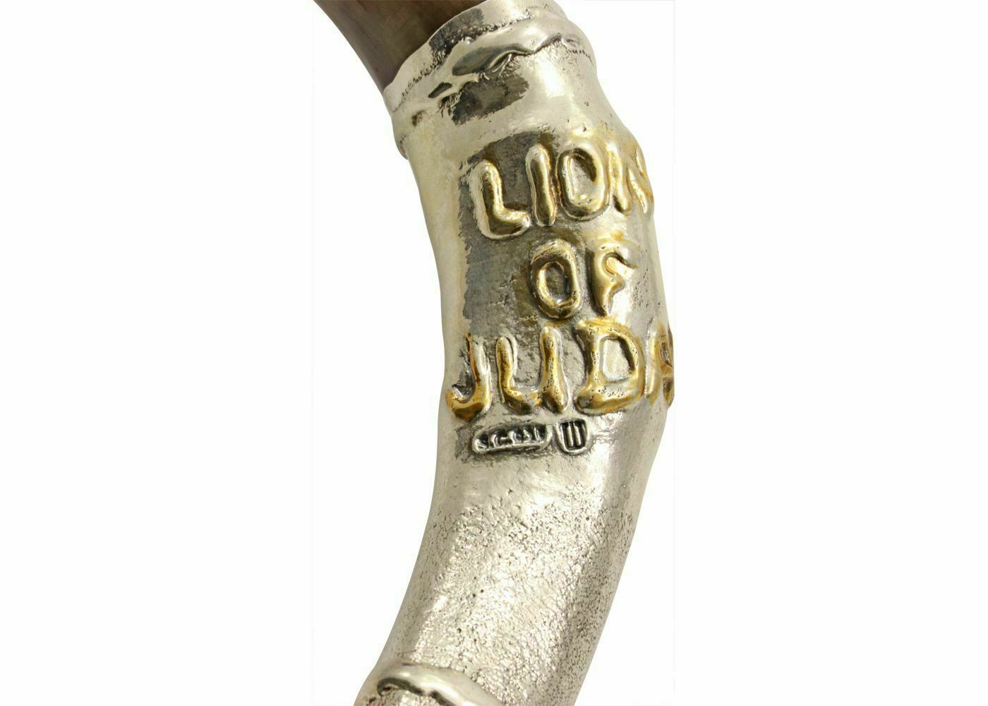 
Traditional silver plated shofar Jerusalem Judaica

