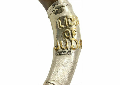 
Traditional silver plated shofar Jerusalem Judaica

