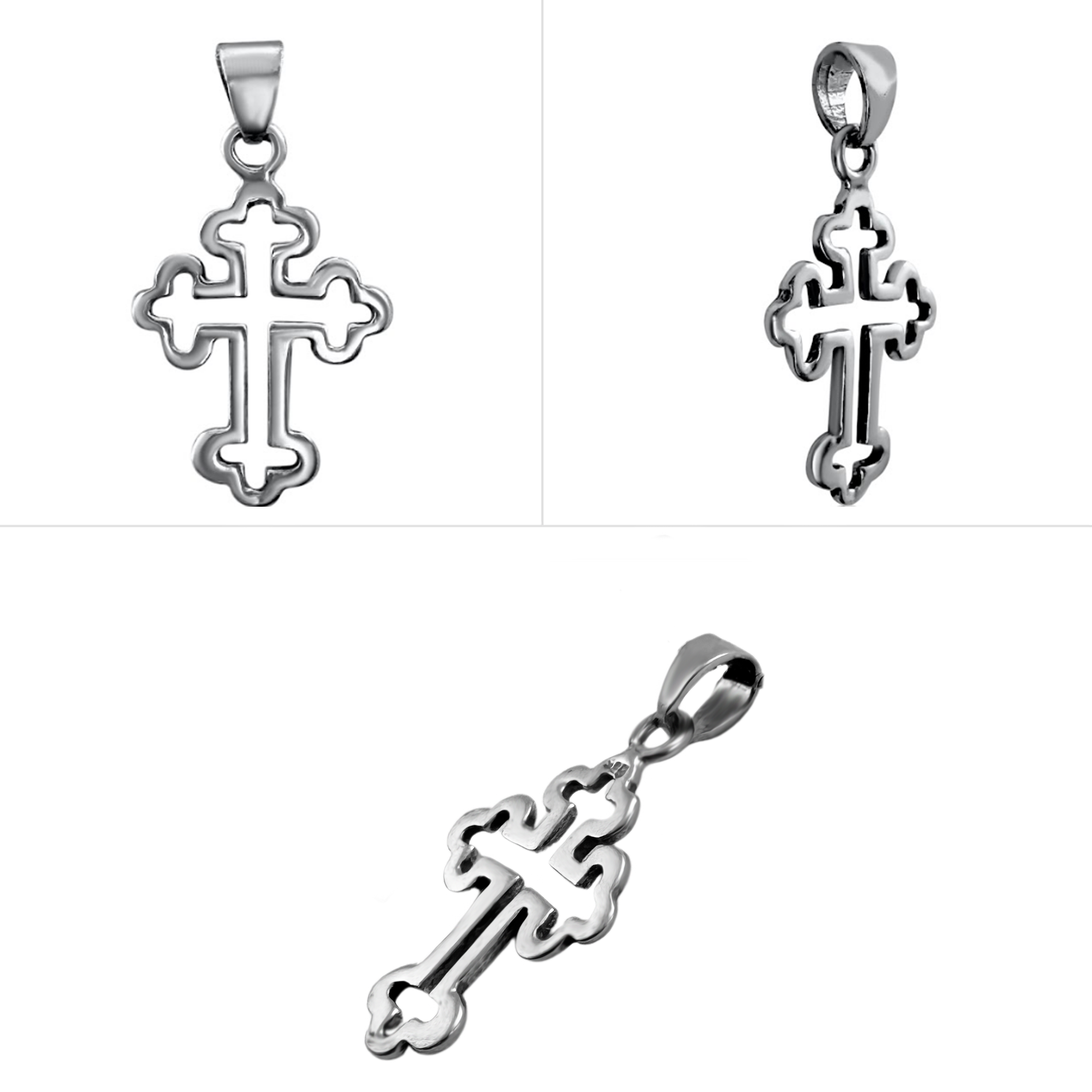Jerusalem Orthodox cross necklace, sterling 925 devotional jewelry
