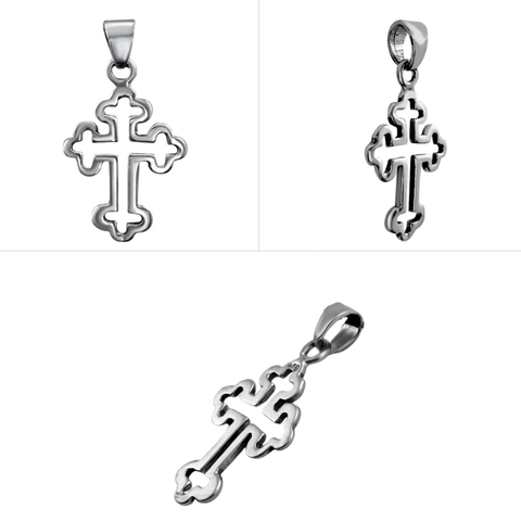 Jerusalem Orthodox cross necklace, sterling 925 devotional jewelry
