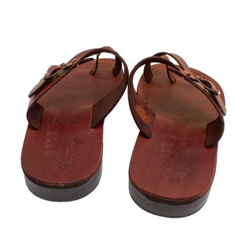 Men's Biblical Style Orthopedic Sandals Genuine Camel Leather Stripes from Jerusalem 6-13US