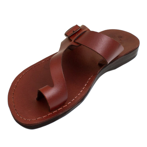 Men's Biblical Style Orthopedic Sandals Genuine Camel Leather Stripes from Jerusalem 6-13US