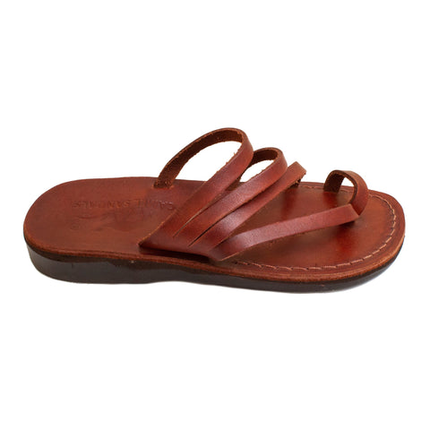 Summer Women's Sandals Natural Genuine Camel Leather 4 Straps from Jerusalem