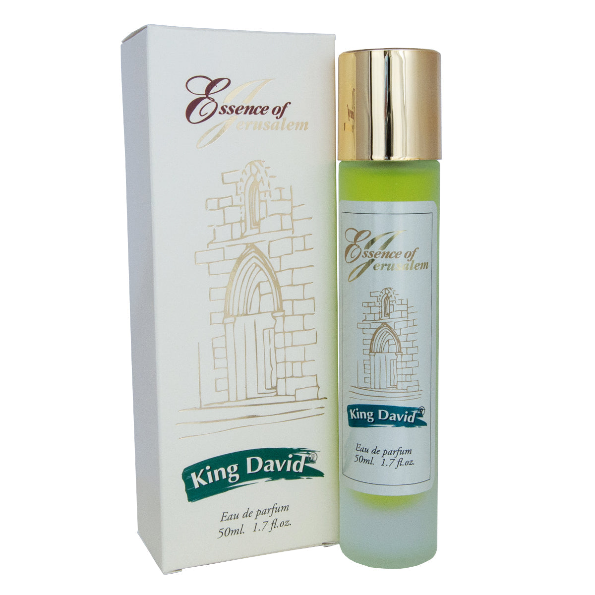 Elegant King David perfume bottle with biblical design, spiritual fragrance for women from the Holy Land
