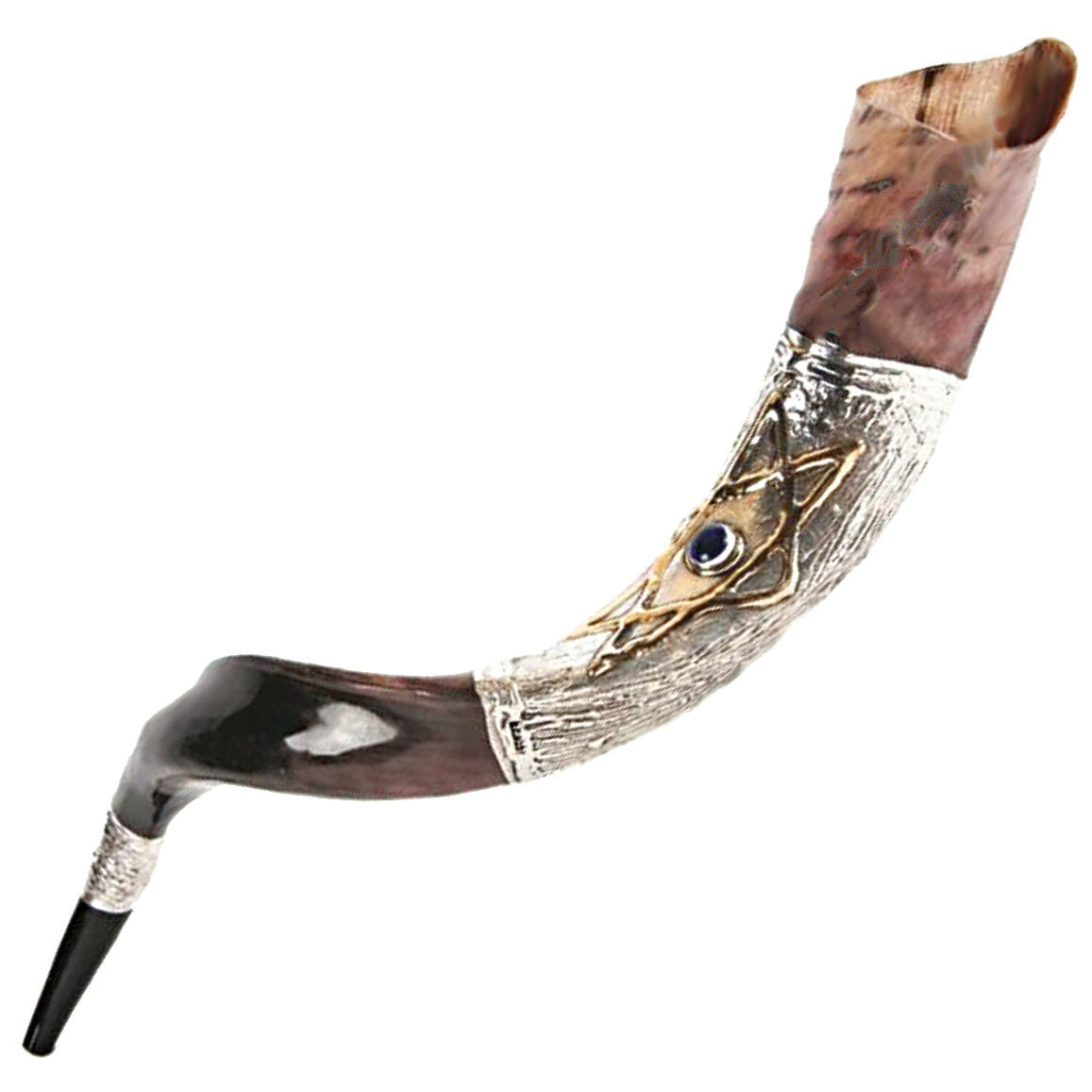 silver plated kudu horn shofar from the Holy Land
