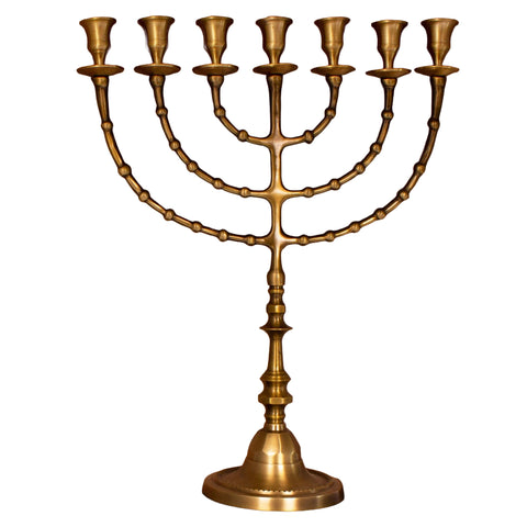 large brass menorah vintage gold temple style
