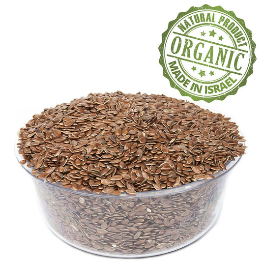 Organic Whole Flax Seeds Brown Grain Linseed Kosher Natural Premium Quality 100-1900 gr