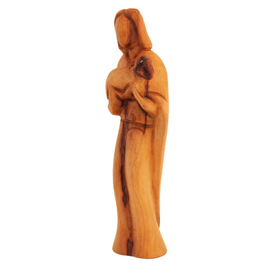Good Shepherd Olive Wood Statue – Jesus Carrying the Lamb Figurine