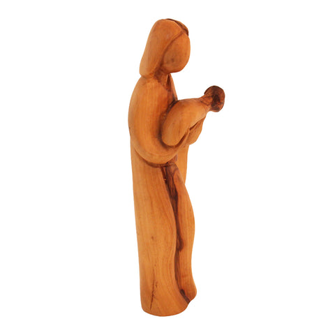 Good Shepherd Olive Wood Statue – Jesus Carrying the Lamb Figurine