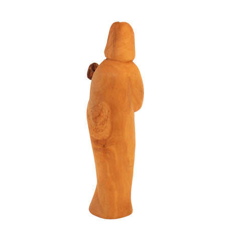 Good Shepherd Olive Wood Statue – Jesus Carrying the Lamb Figurine