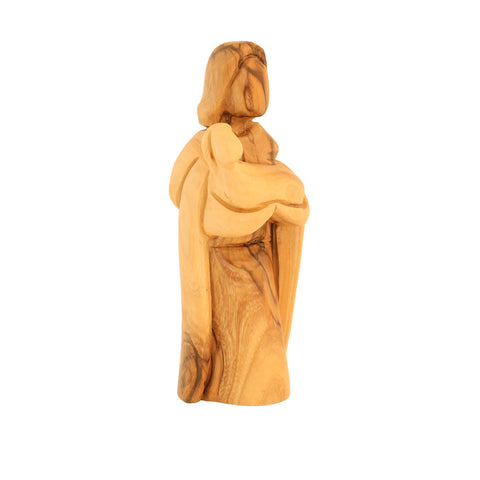 Good Shepherd Olive Wood Statue – Jesus Carrying the Lamb | Hand-Carved Faith Gift