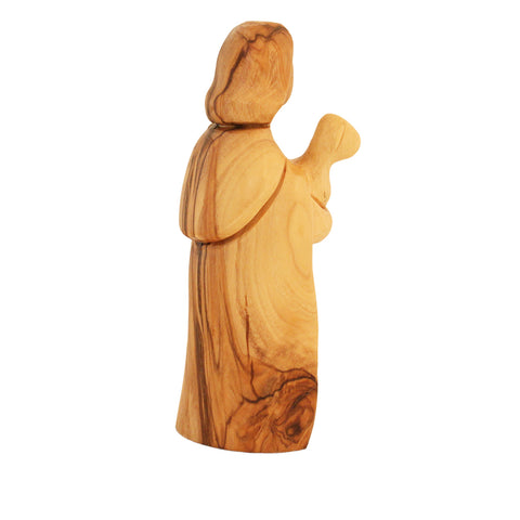 Good Shepherd Olive Wood Statue – Jesus Carrying the Lamb | Hand-Carved Faith Gift