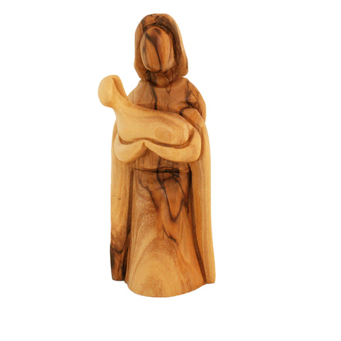 Good Shepherd Olive Wood Statue – Jesus Carrying the Lamb | Hand-Carved Faith Gift