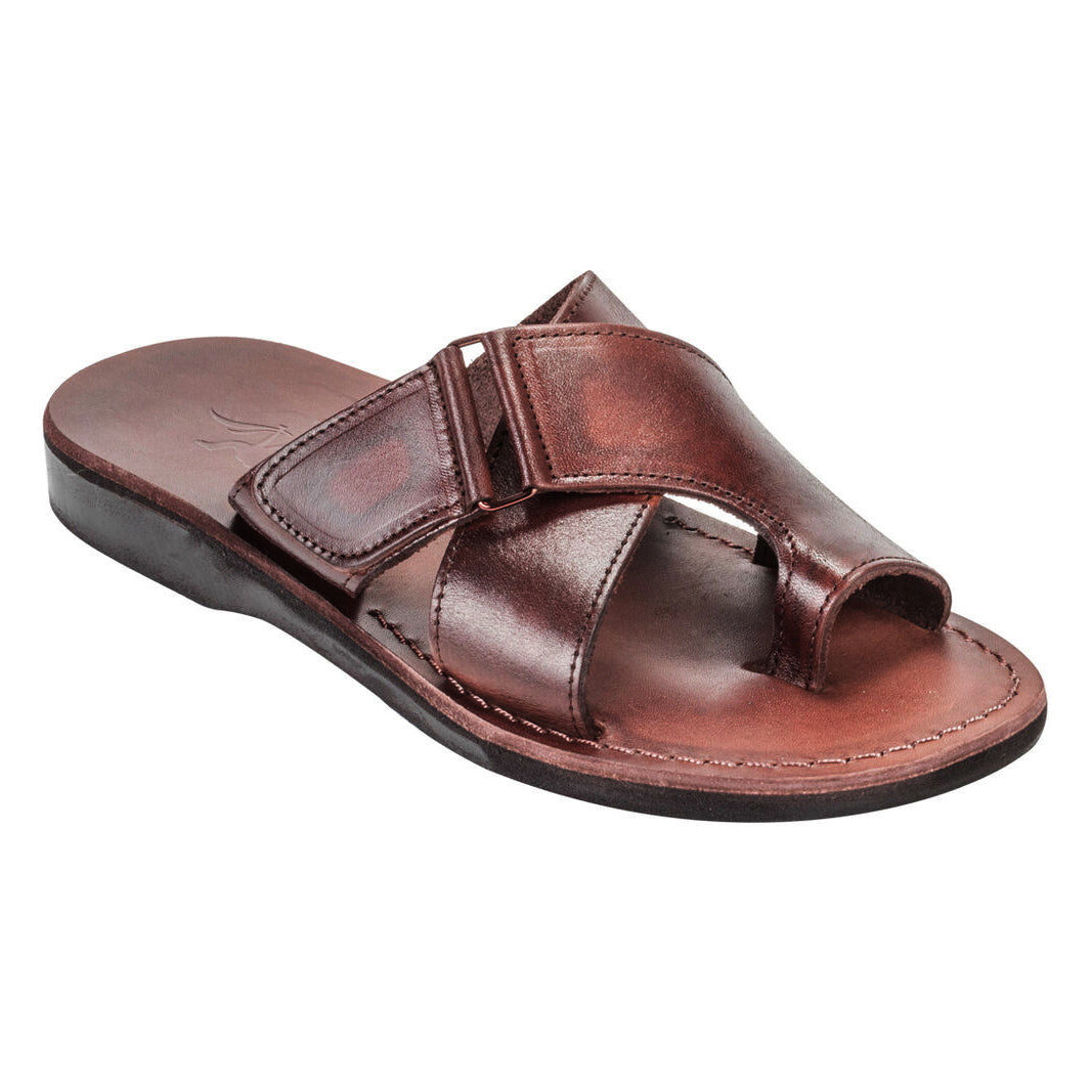 men’s bedouin jesus sandals handmade from camel leather in the Holy Land
