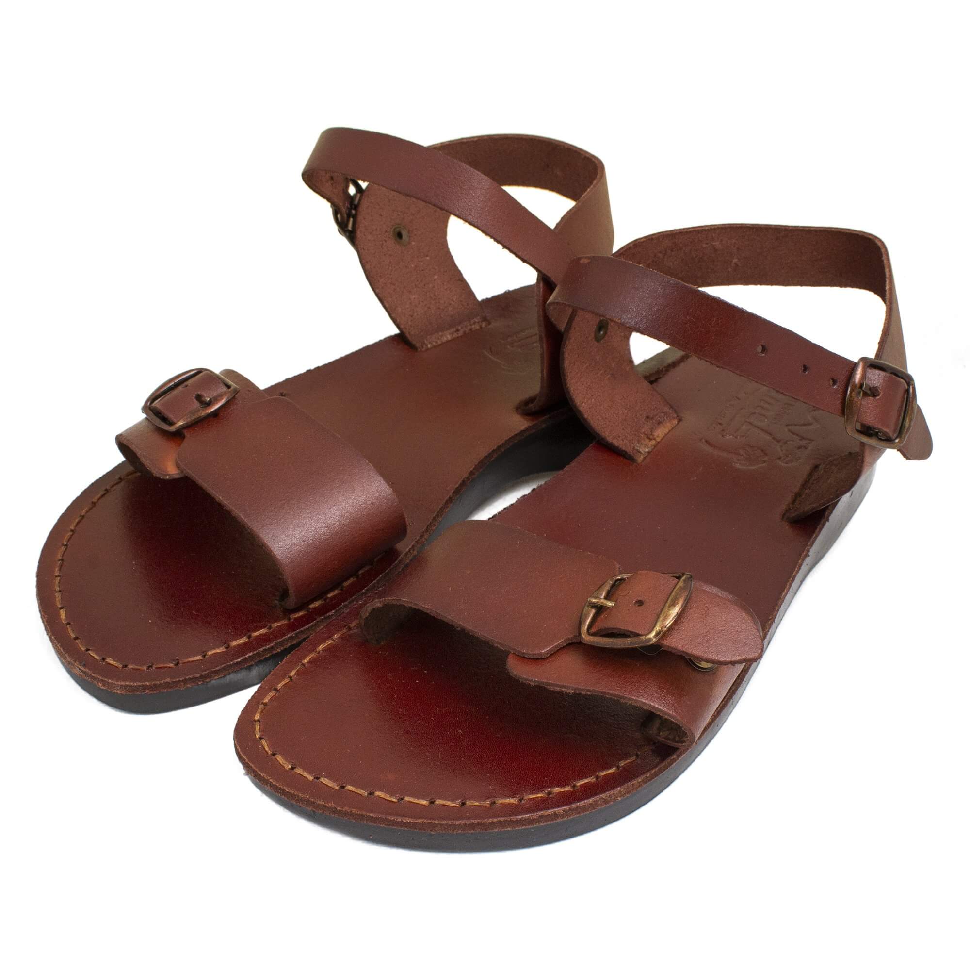 mens leather jesus sandals with buckle authentic biblical footwear
