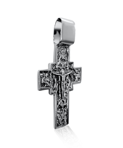 Men’s sterling silver Orthodox cross pendant from Holy Land
