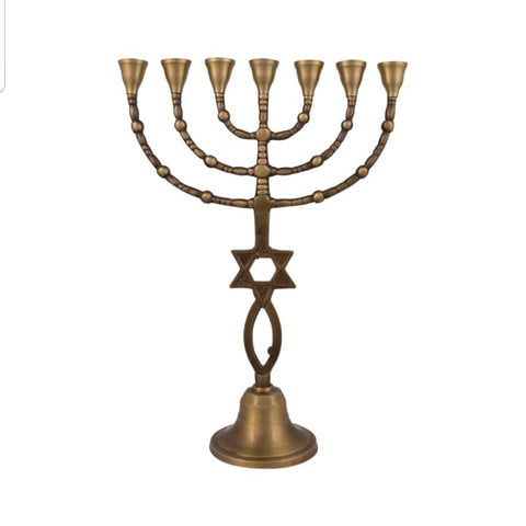 religious symbol menorah brass for messianic altar use
