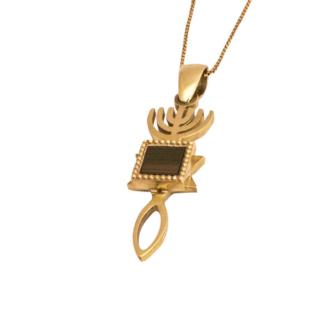 small sterling silver messianic necklace from Jerusalem
