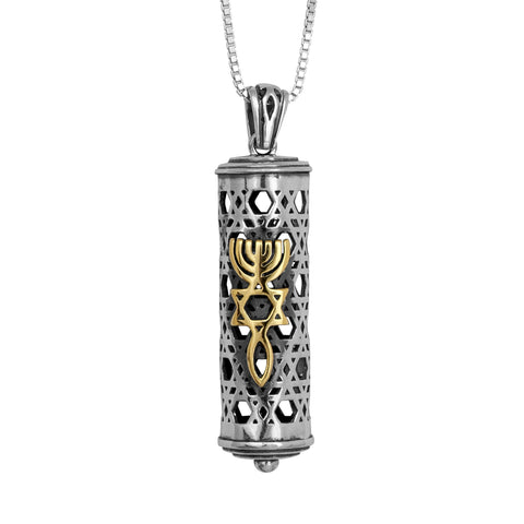 Messianic seal pendant sterling 925 with 9K gold accent
