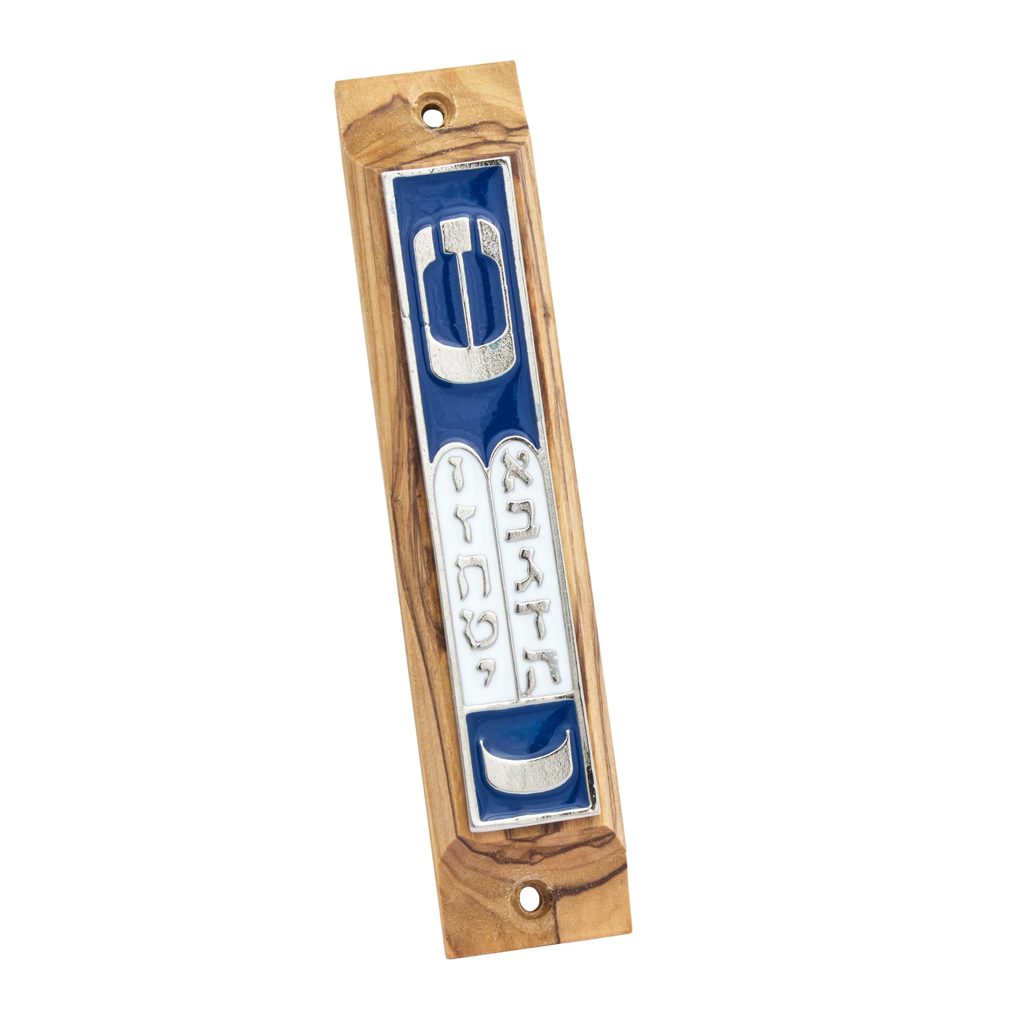 Full mezuzah with mounting detail ready for doorway