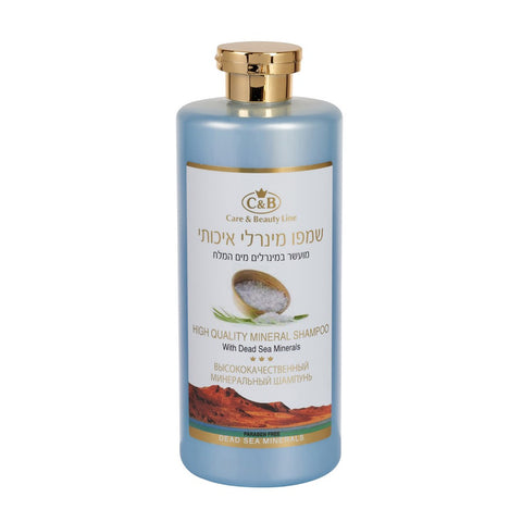 High-quality mineral shampoo with Dead Sea minerals; sulfate-free daily cleanser that adds shine and helps reduce frizz