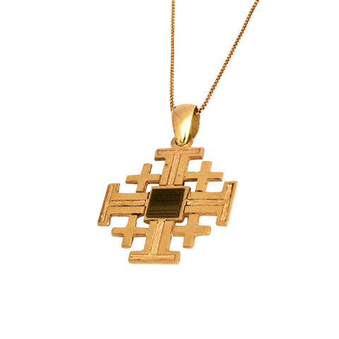 buy sterling silver Jerusalem Cross pendant from Holy Land

