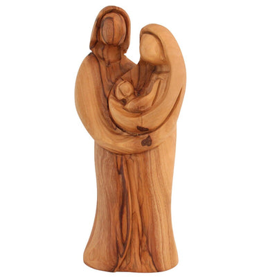 Olive wood Holy Family figurine 7 inch from Bethlehem
