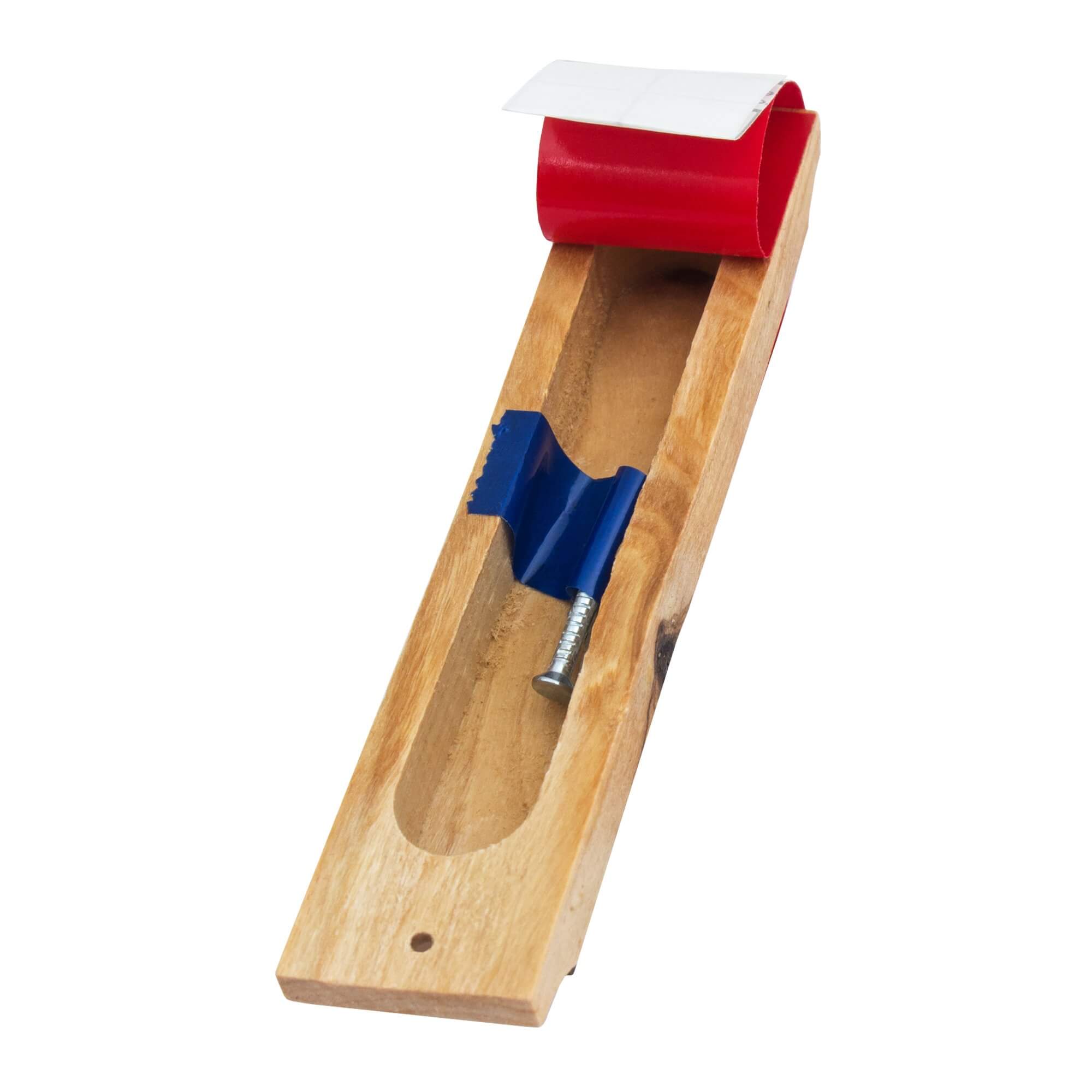 Olive wood mezuzah case with Hebrew Shin letter