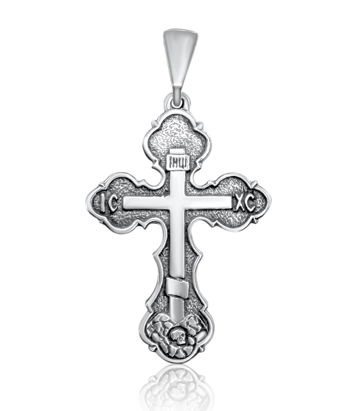 Orthodox cross necklace silver from Jerusalem, solid 925 quality
