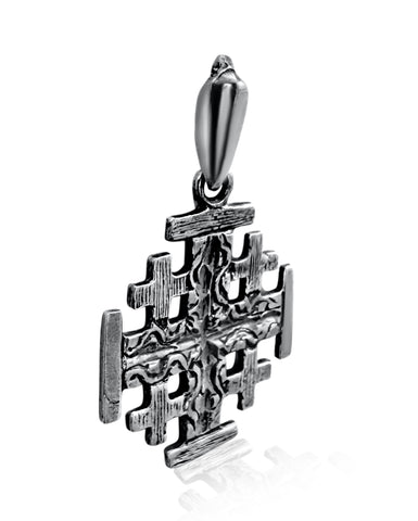 Orthodox cross necklace silver from Holy Land — devotional keepsake
